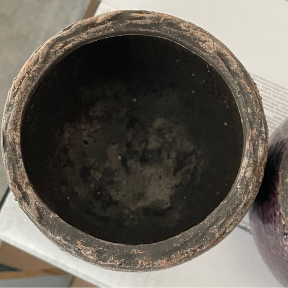 2x hand-thrown purple pottery plant pots planters 5” across top garden - Picture 7 of 7